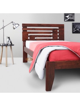 Livingston Solid Sheesham Wood Handmade Modern Single bed (Honey)